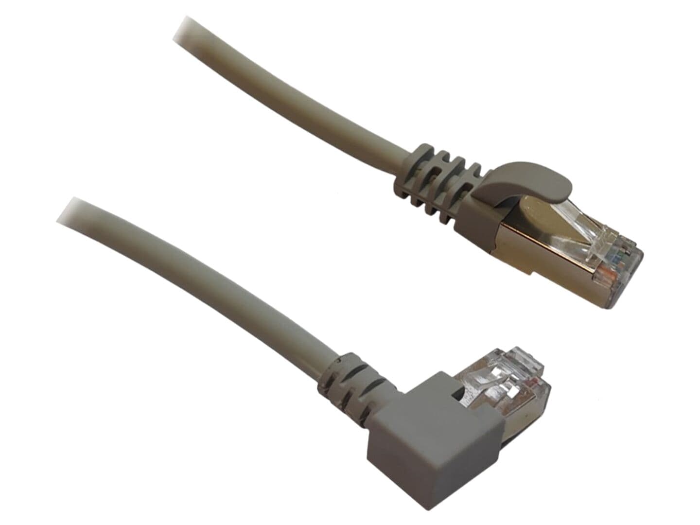 Patch cord U/UTP Cat 5e RJ45 mufă în unghi stânga, 0,1m