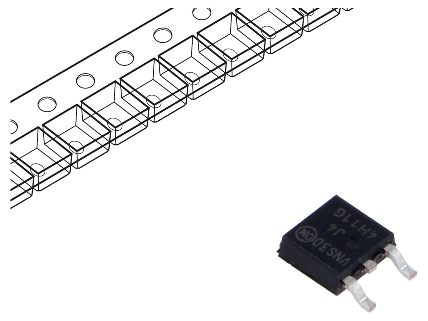 Tranzistor NPN bipolar 80V 8A 20W DPAK