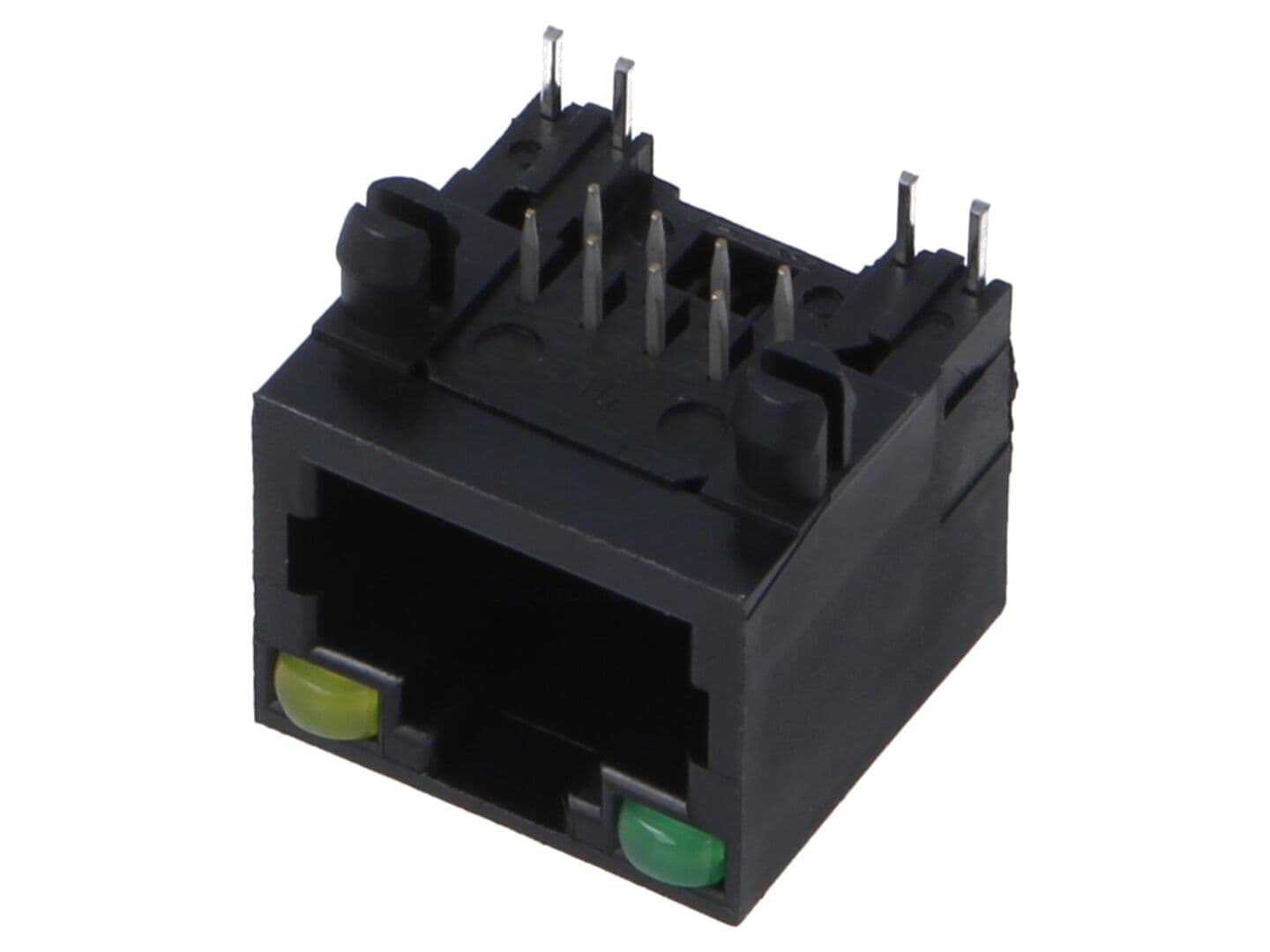 Conector RJ45 soclu PIN 8 cu diodă LED 8p8c THT pentru rețea