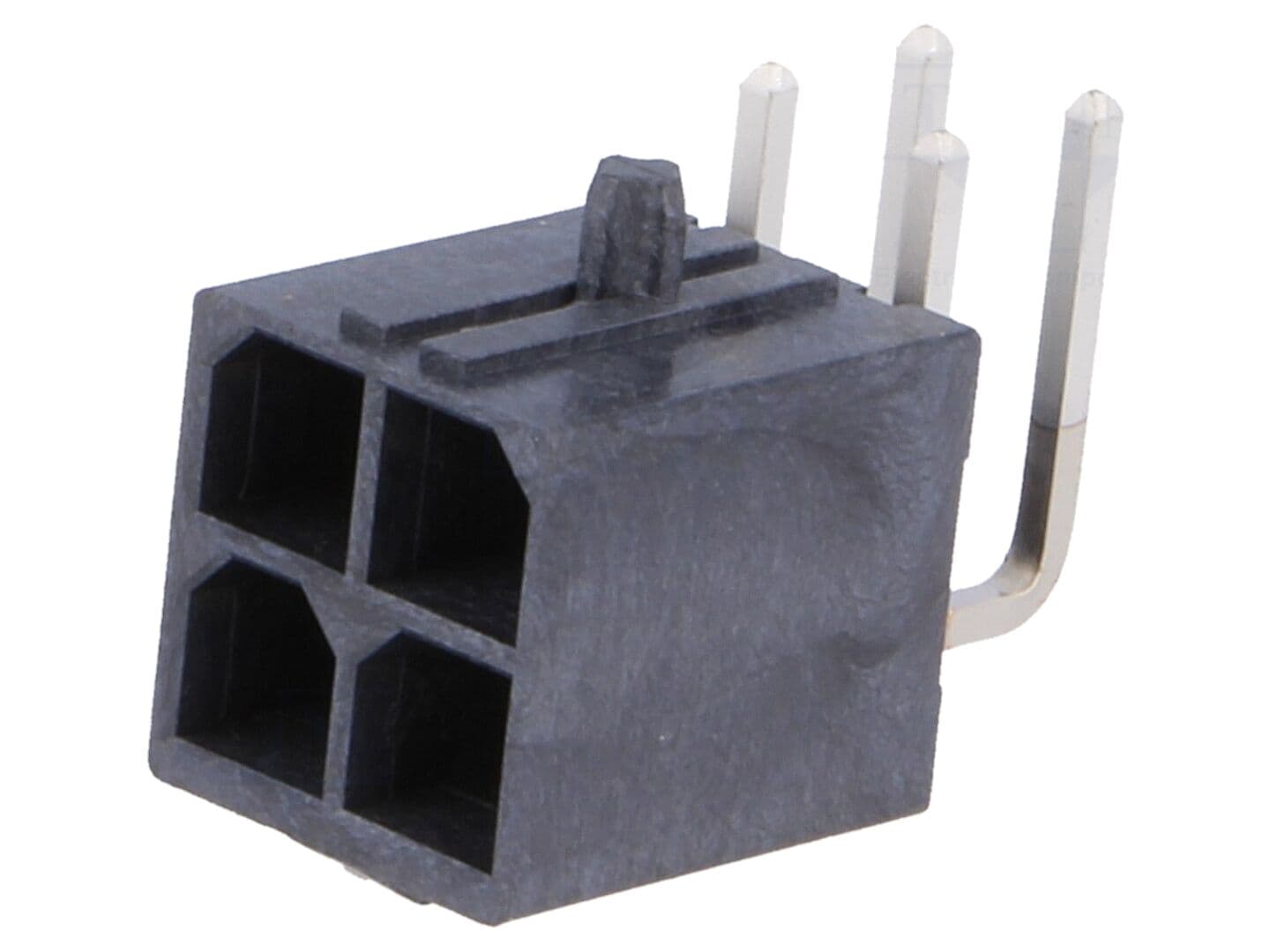 Conector Mega-Fit 4 pini tată, în unghi 90° pentru PCB, MOLEX
