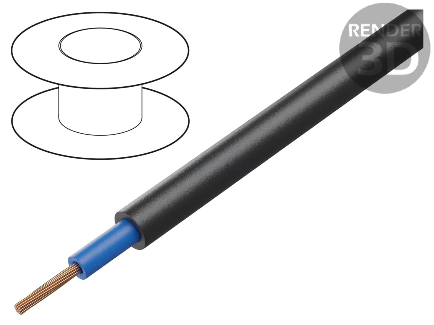 Cablu N2XH 1x35mm² Cu litat LSZH negru 600V/1kV