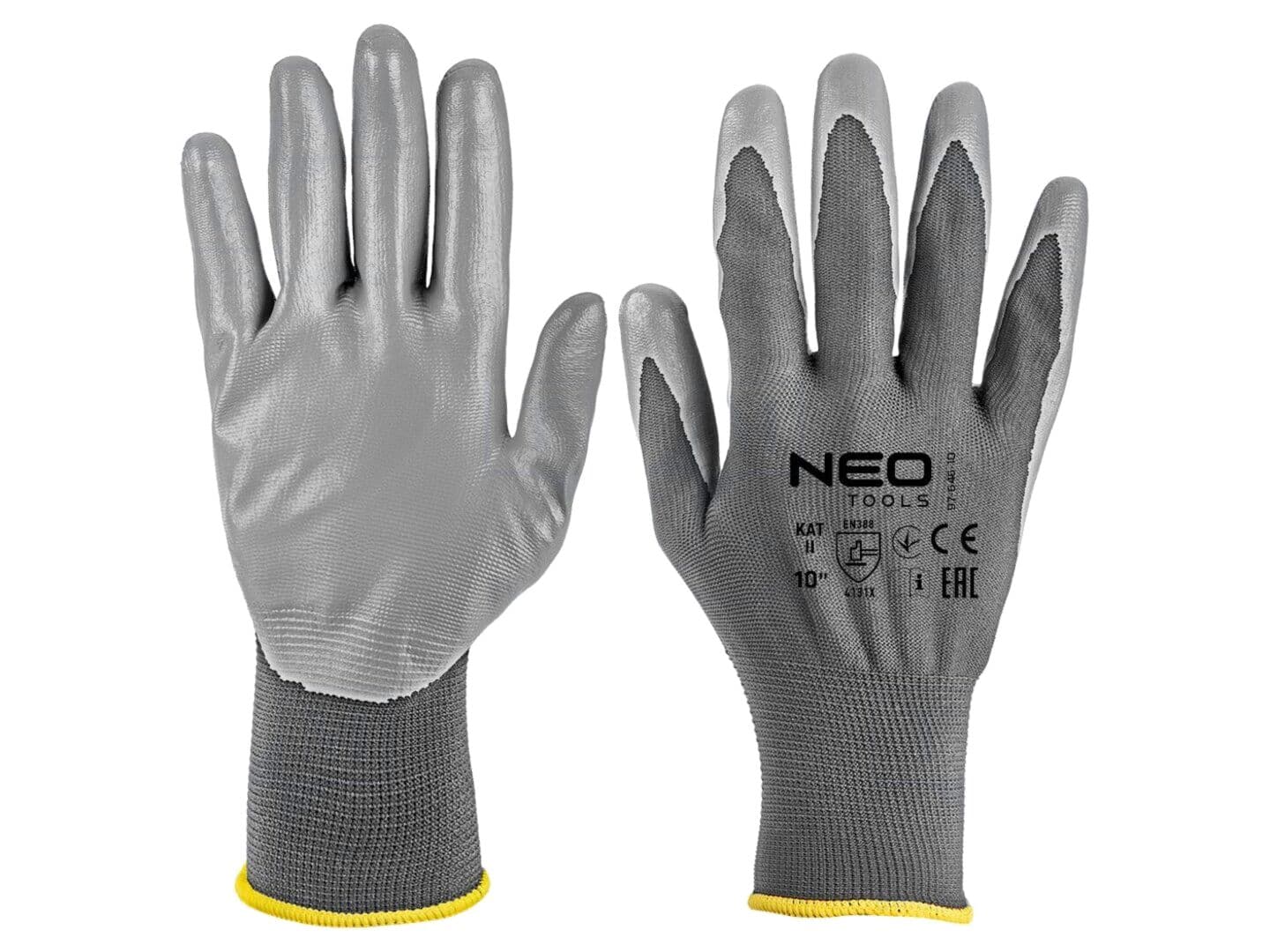 Mănuşi de protecţie NEO TOOLS, Dimensiune 10, Gri, Poliester şi Poliuretan