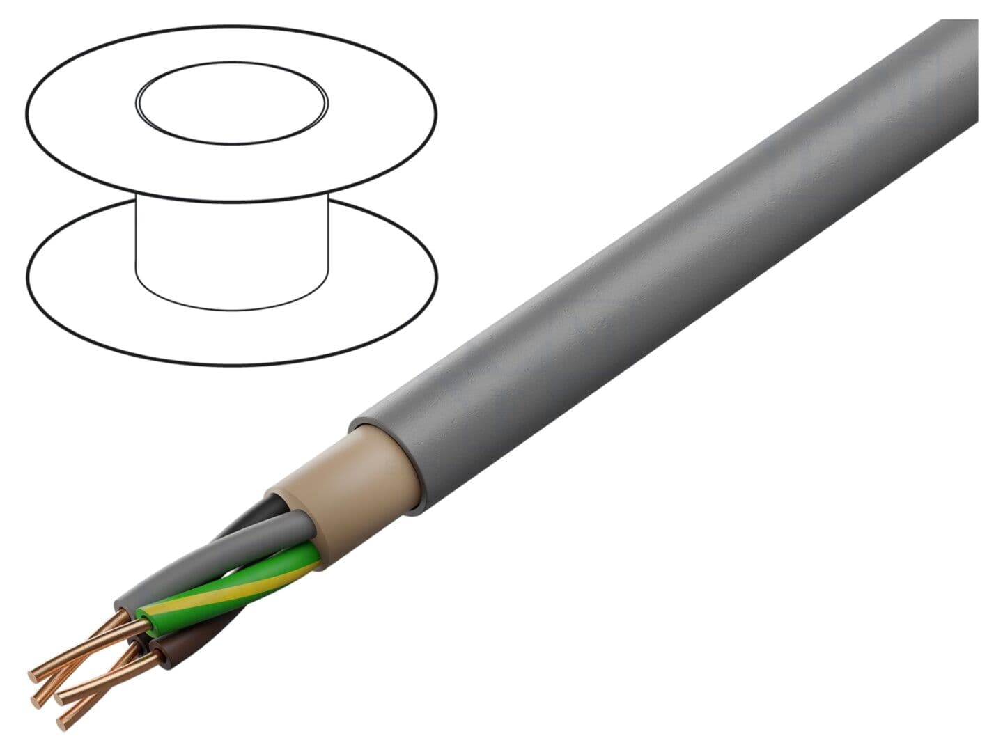 Cablu NHXMH 7G2,5 mm² LSZH gri, fără halogen
