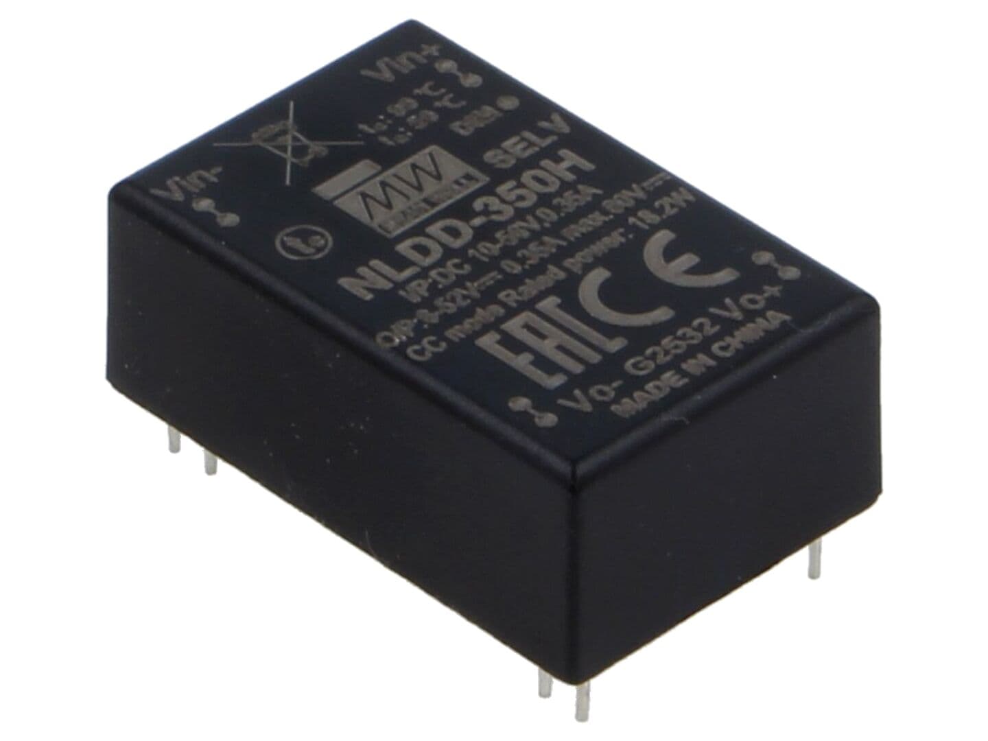 Convertor DC/DC MEAN WELL NLDD-350H - Eficiență 96% și Protecție SCP