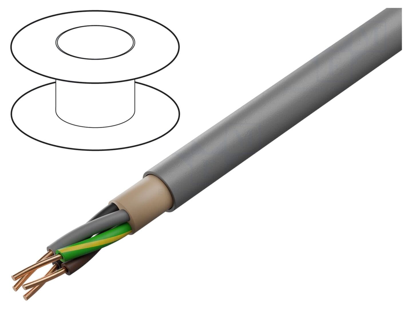 Cablu electric NYM 5G6 mm², PVC gri, 300/500V