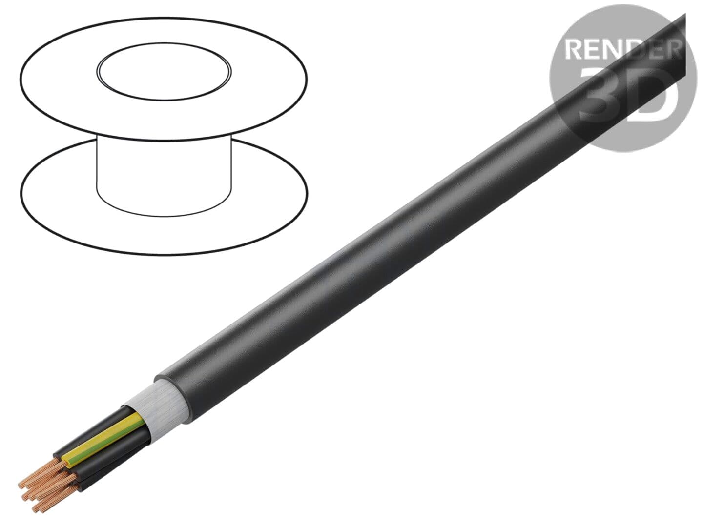 Cablu de control ÖLFLEX® FD 891 7G1 mm², PVC negru, litat