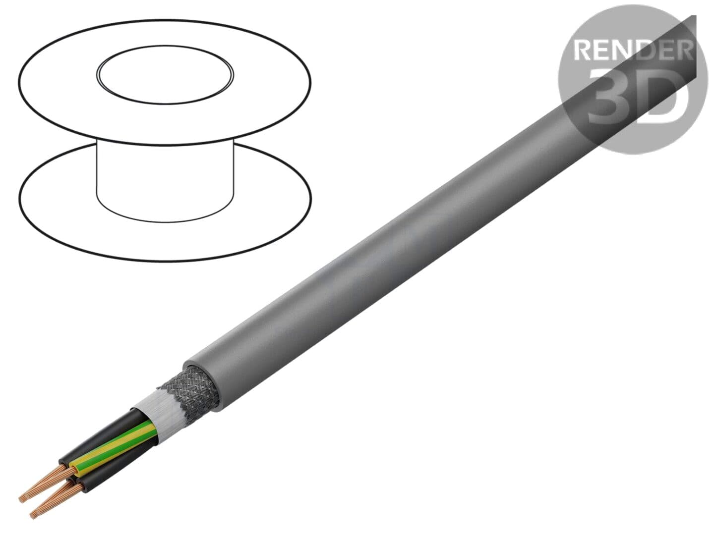 Cablu de control ÖLFLEX® CHAIN 809 CY 7G1 mm², ecranat, gri