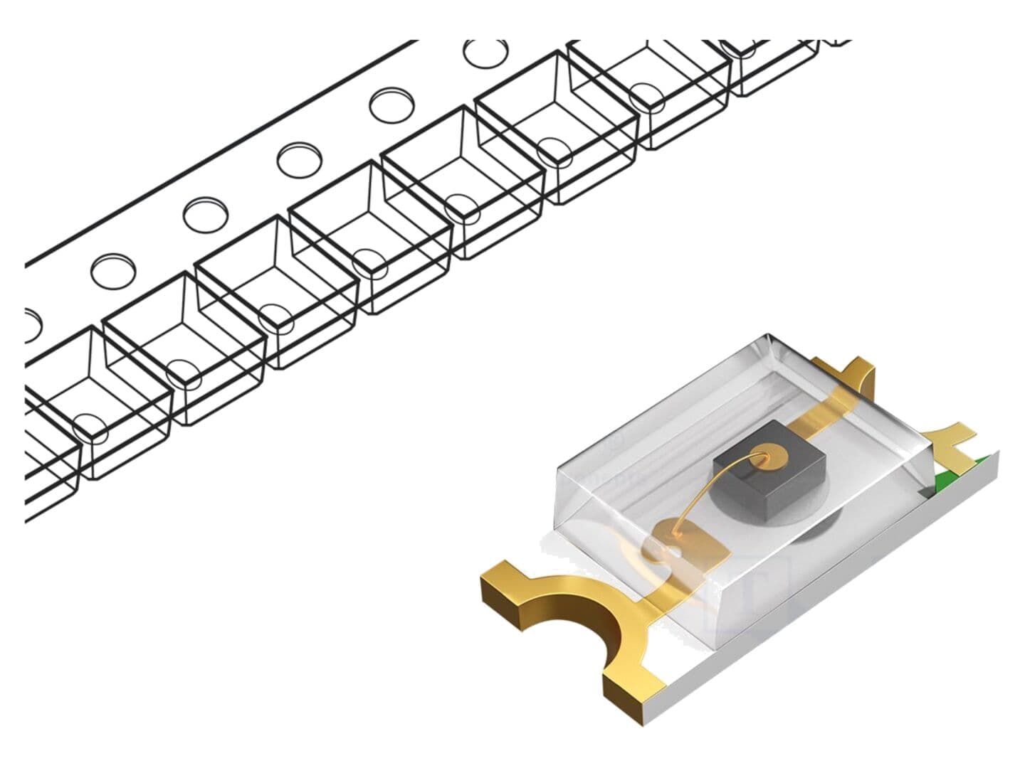 LED Galbenă SMD 1608 OPTOSUPPLY 9V 120° 150mcd OSY50603C1E-VV