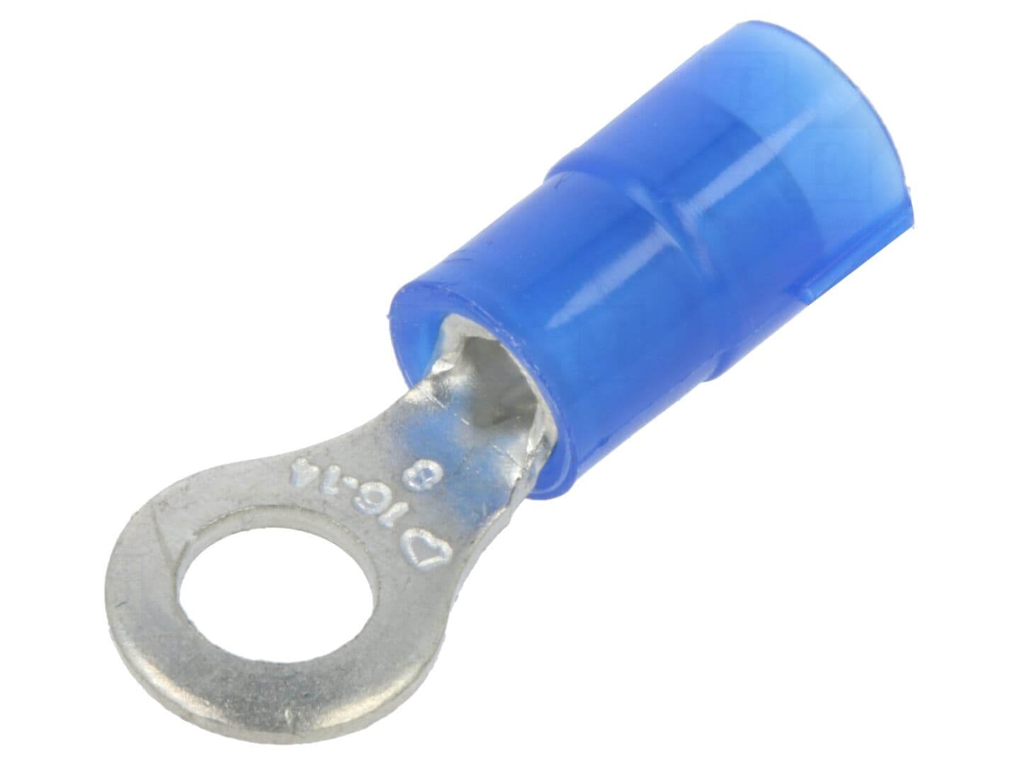 Vârf inelar din cupru izolată, Ø 4mm, pentru cablu 1,5÷2,5mm², crimpat.