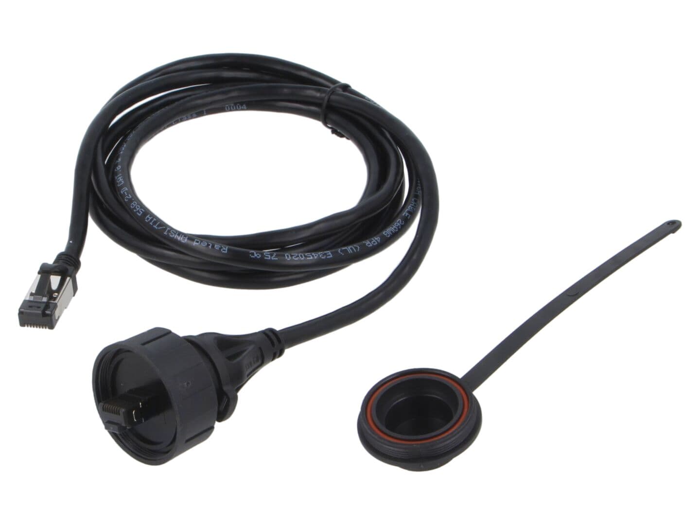 Patch Cord RJ45 BULGIN 2m Aurit IP68, Conectori Mufă Rezistenți la Apă