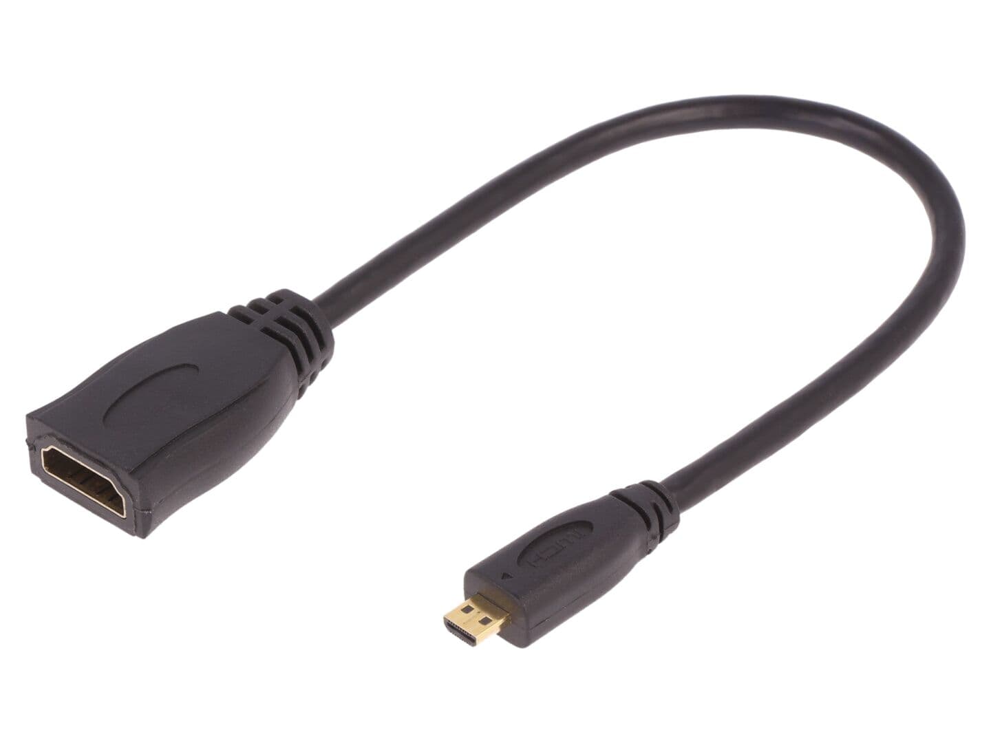 Cablu HDMI 1.4, Micro HDMI, 0.2m, Negru - QOLTEC
