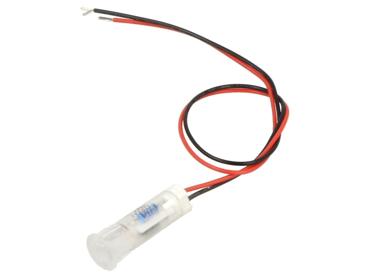 Lampă de control LED albă Ø8mm, 220VAC, montare snap-in