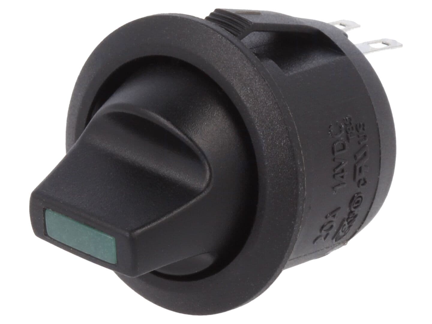 Întrerupător rocker SPST ON-OFF 20A/12V DC, iluminat LED verde