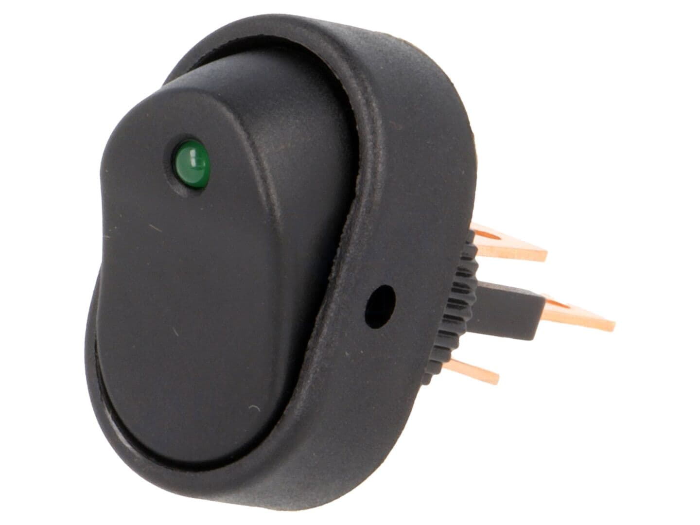 Întrerupător rocker SPST ON-OFF, iluminare LED verde, 15A/24V DC