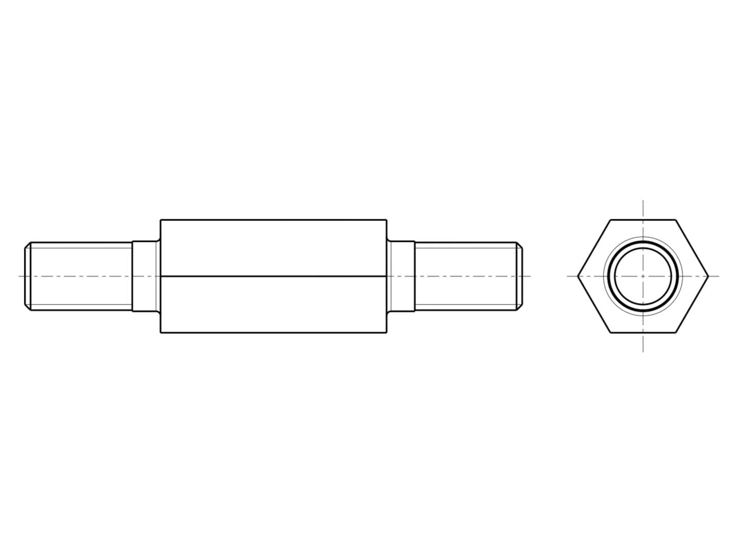 Piuliţă-distanţieră filetată; 15mm; Filet ext: M3; hexagonală