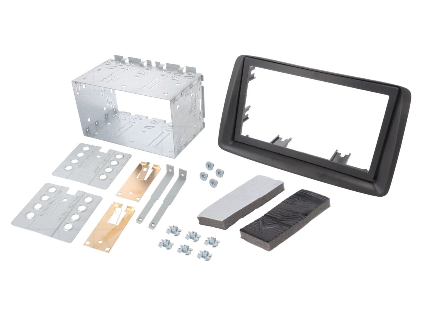 Cadru radio negru 2 ISO pentru Fiat Panda - PER.PIC.