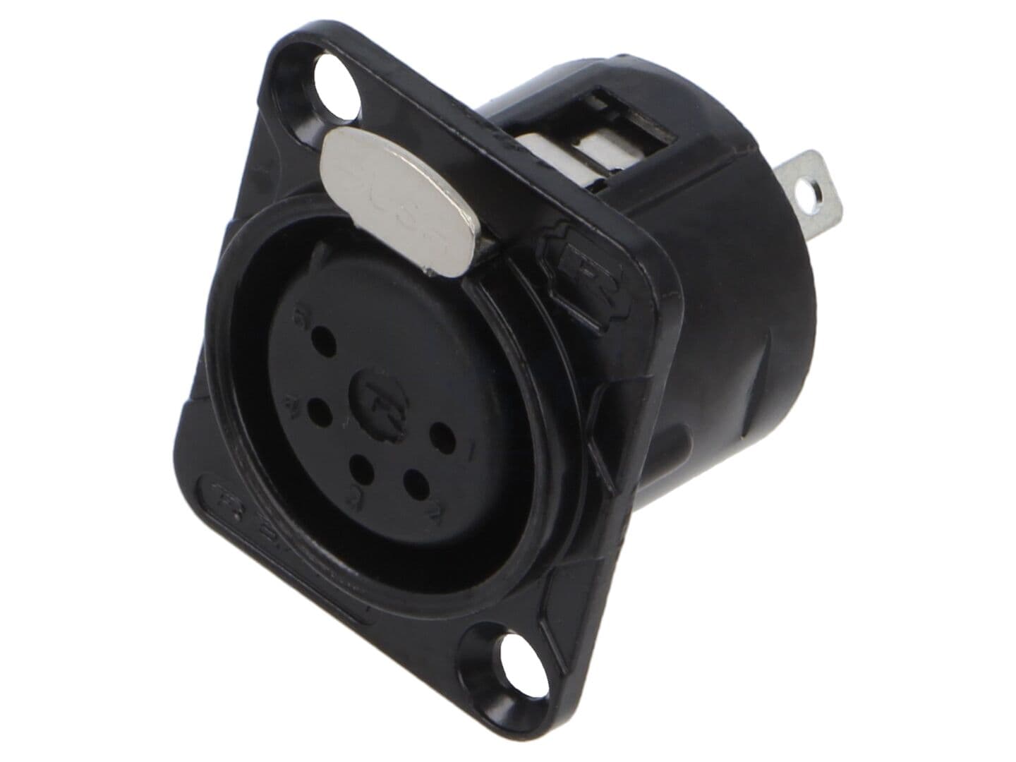 Conector XLR 5 pini soclu mamă REAN RC5FDL-B 7,5A bronz lipire