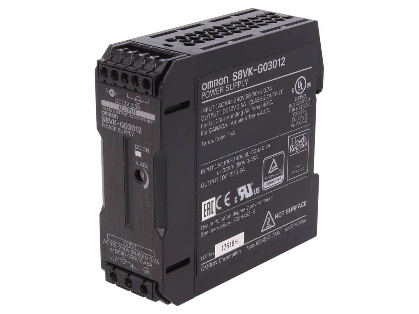 Alimentator pe șină DIN, 30W, 12VDC, 2,5A