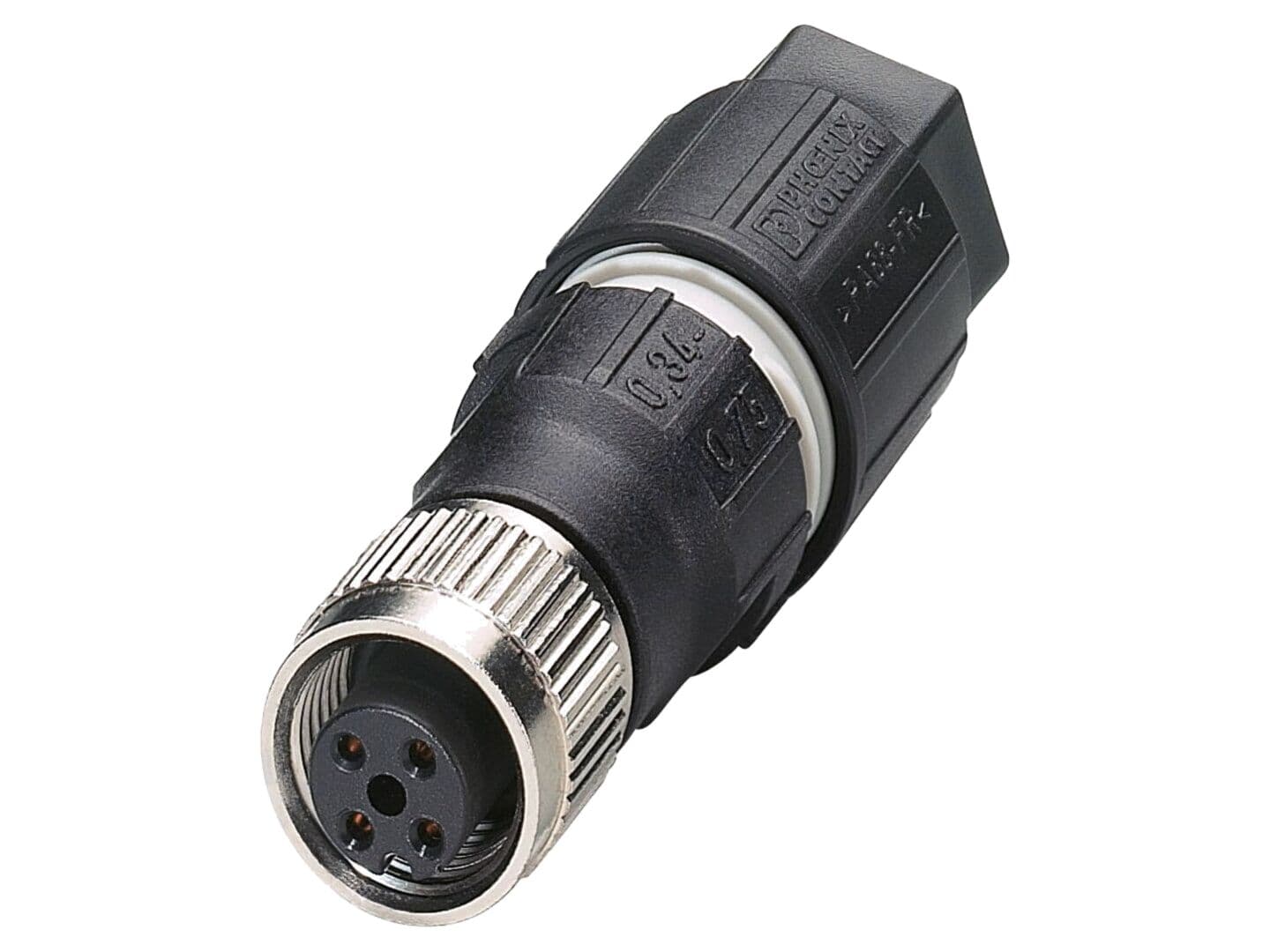 Conector M12 drept, 4 pini, IP65, nichelat și aurit - PHOENIX CONTACT