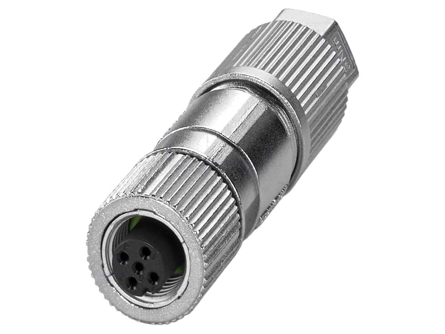 Conector M12 cu 4 pini, 48V, IP65, nichelat-aurit