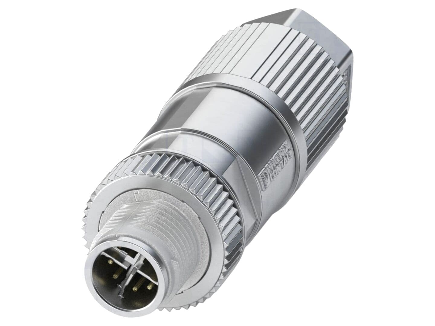 Conector M12, 8 pini, 48V, dreapta, IP65, nichelat/aurit