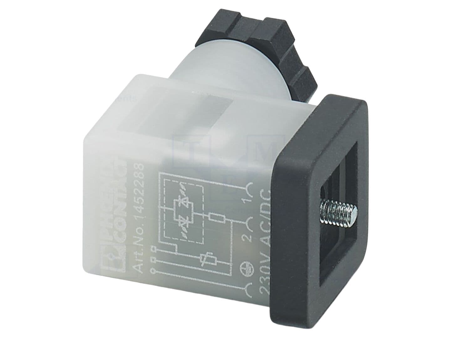 Conector cu valvă, mufă mamă, format C, 3 pini, IP65, în unghi