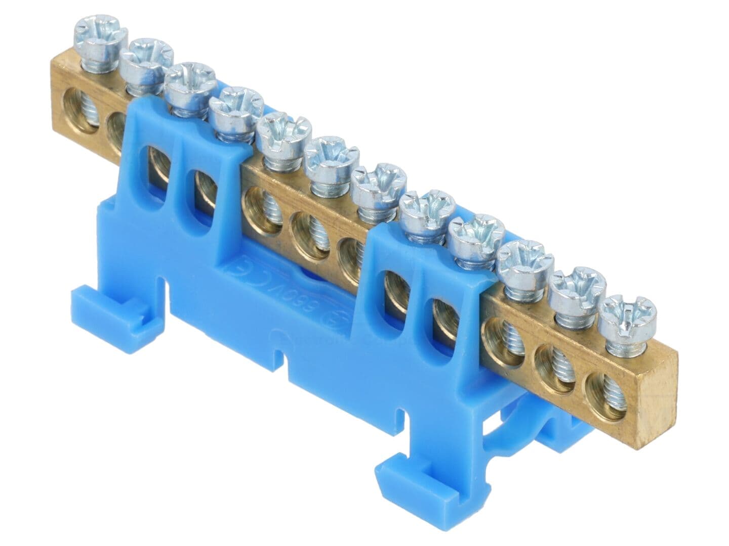 Conector regletă de conexiuni albastră pentru şină DIN - 12 terminale