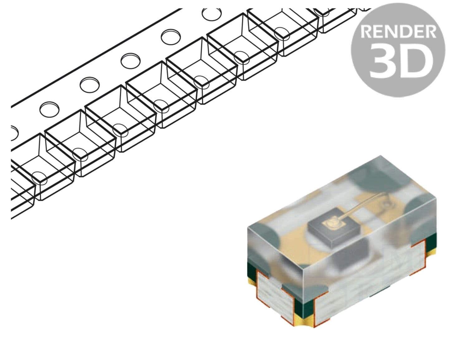 Emiţător IR 940nm SMD 70° Dimensiuni 1x0,5x0,45mm 70mA