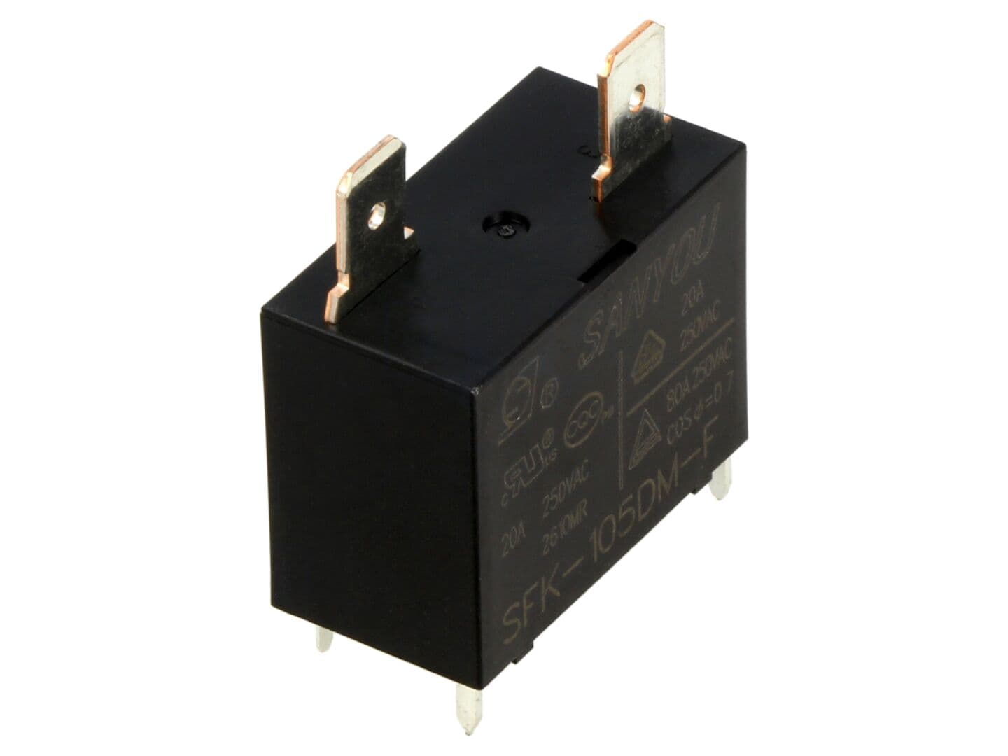 Releu miniatură SPST-NO 5VDC 25A SANYOU - Durabilitate electrică 100000 cicluri