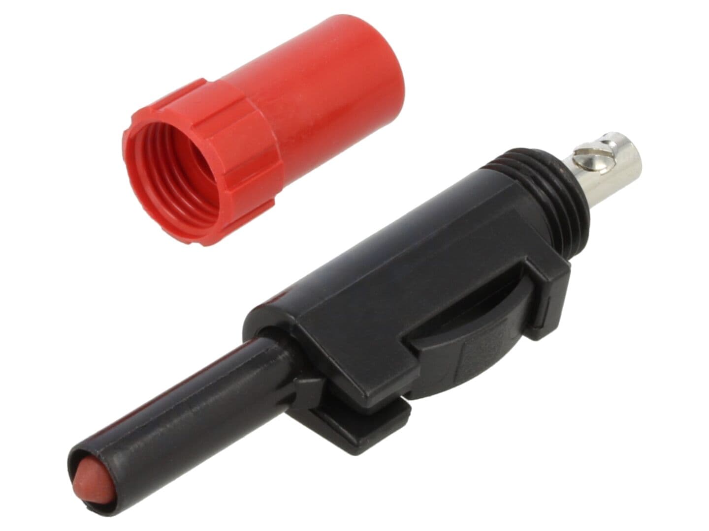 Conector banană 4mm mufă 16A 60V roșie Hirschmann T&M SLS 20 B