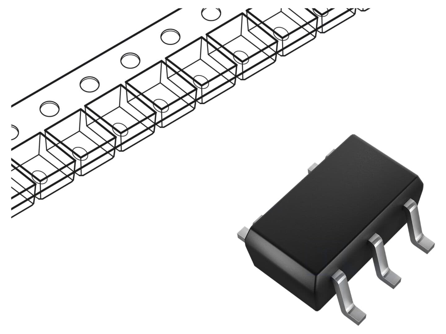 Diodă TVS LITTELFUSE SP0504BAHTG 3A cvadruplă anod comun SOT23-5 ESD