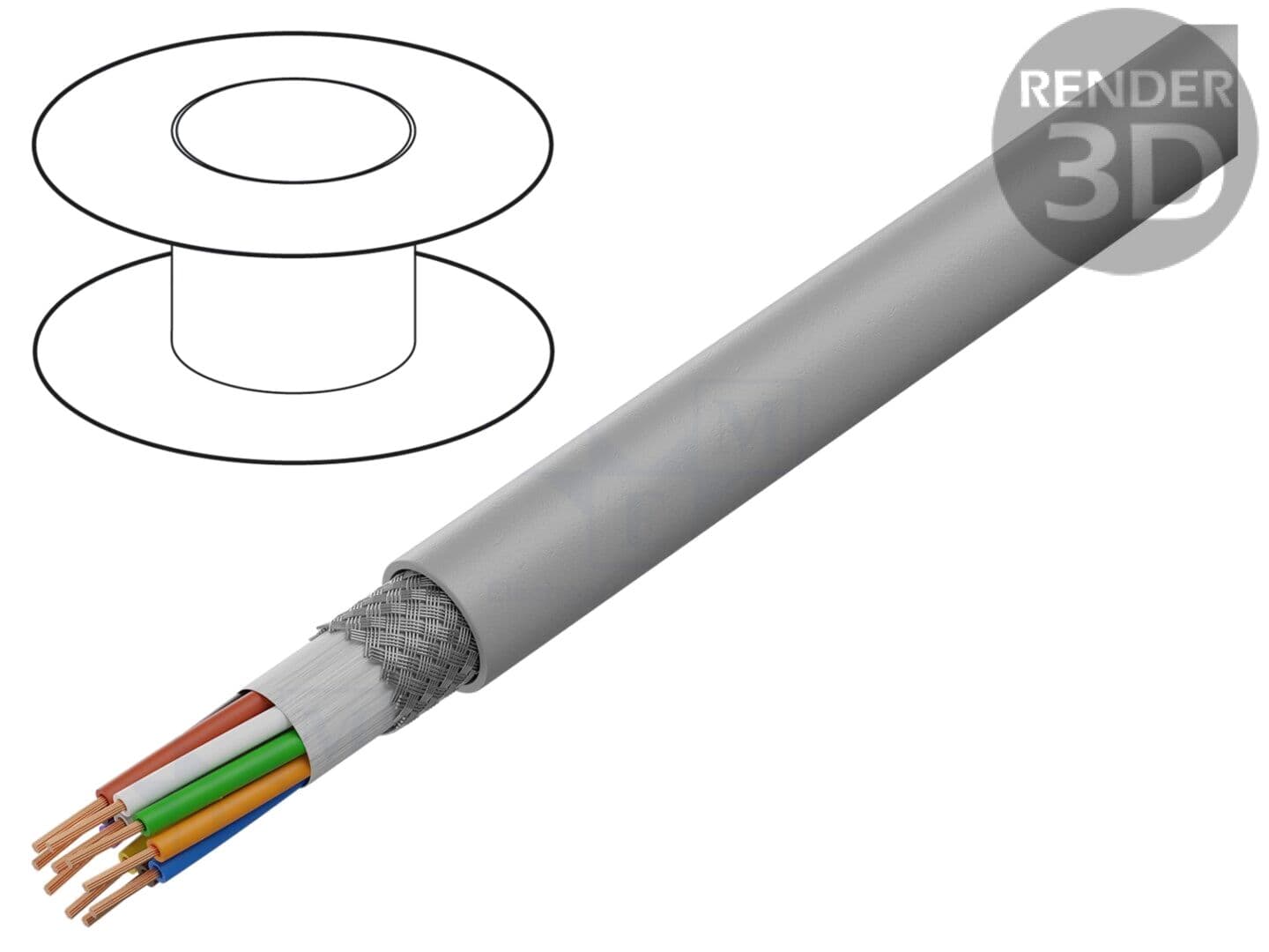 Cablu de control ecranat SUPERTRONIC® 310-C-PVC, 10x0,14 mm², gri