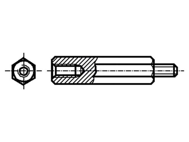 Piuliță-distanțieră filetată M4, 38mm, din oțel DREMEC