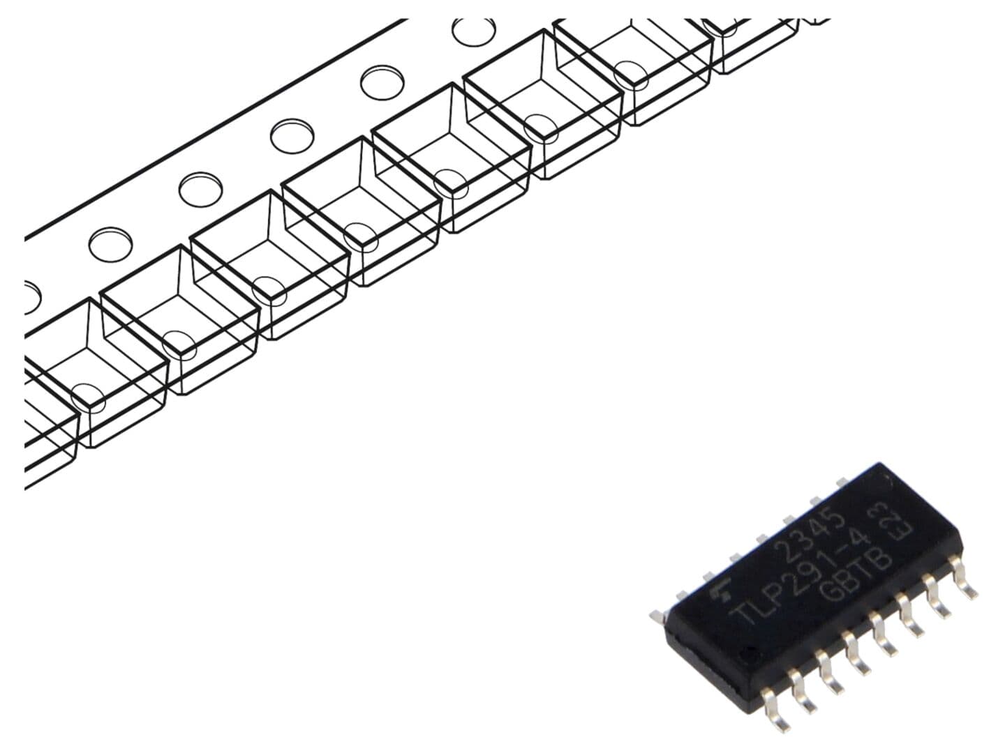 Optocuplor SMD 4 Canale 2.5kV 80V SO16 50mA