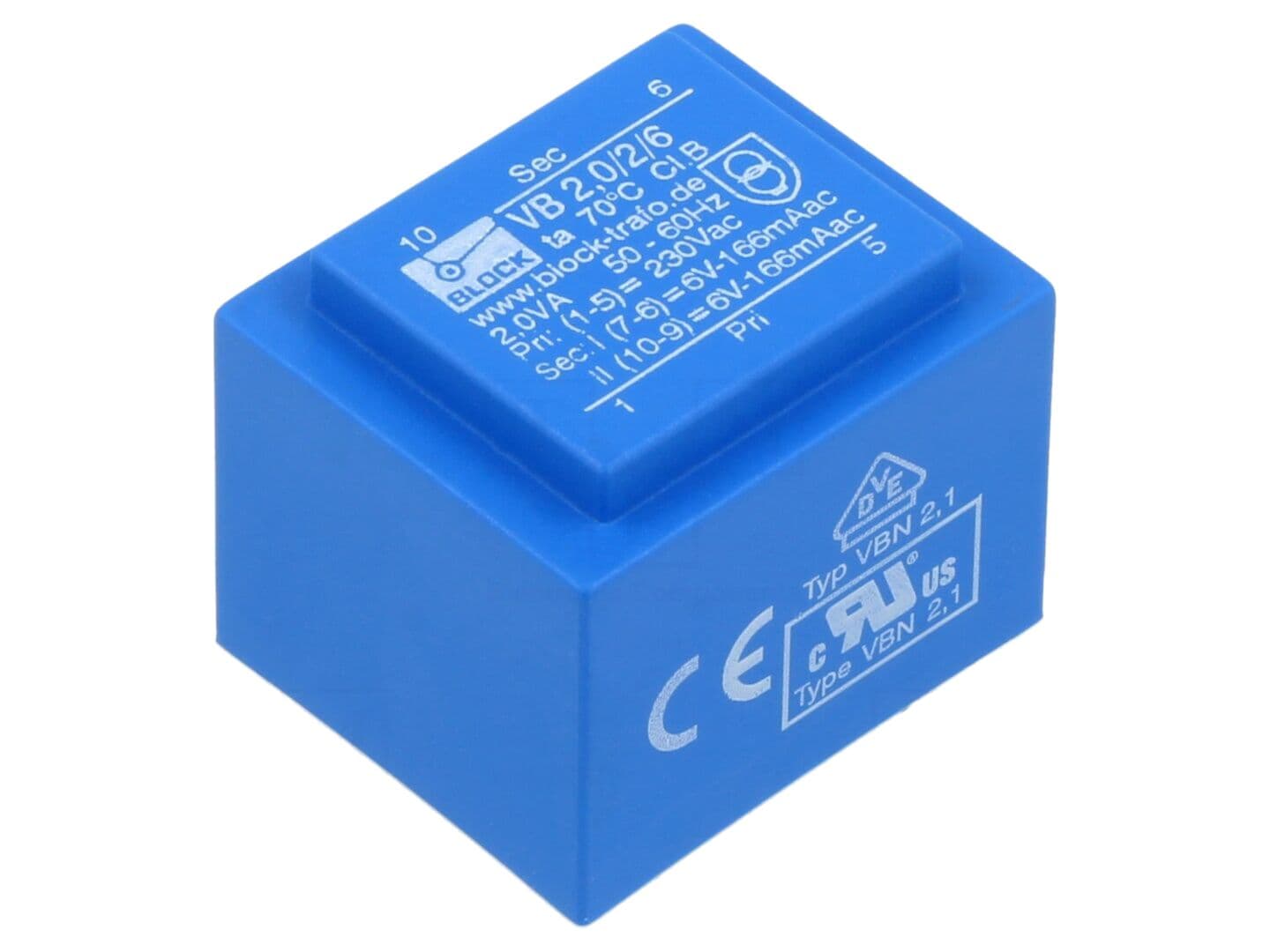 Transformator încapsulat 2VA, 230VAC