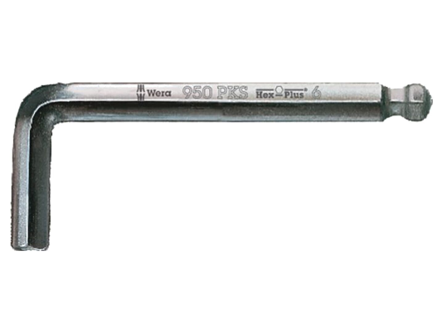 Cheie imbus HEX 4mm sferică Hex-Plus WERA, oţel, 80mm