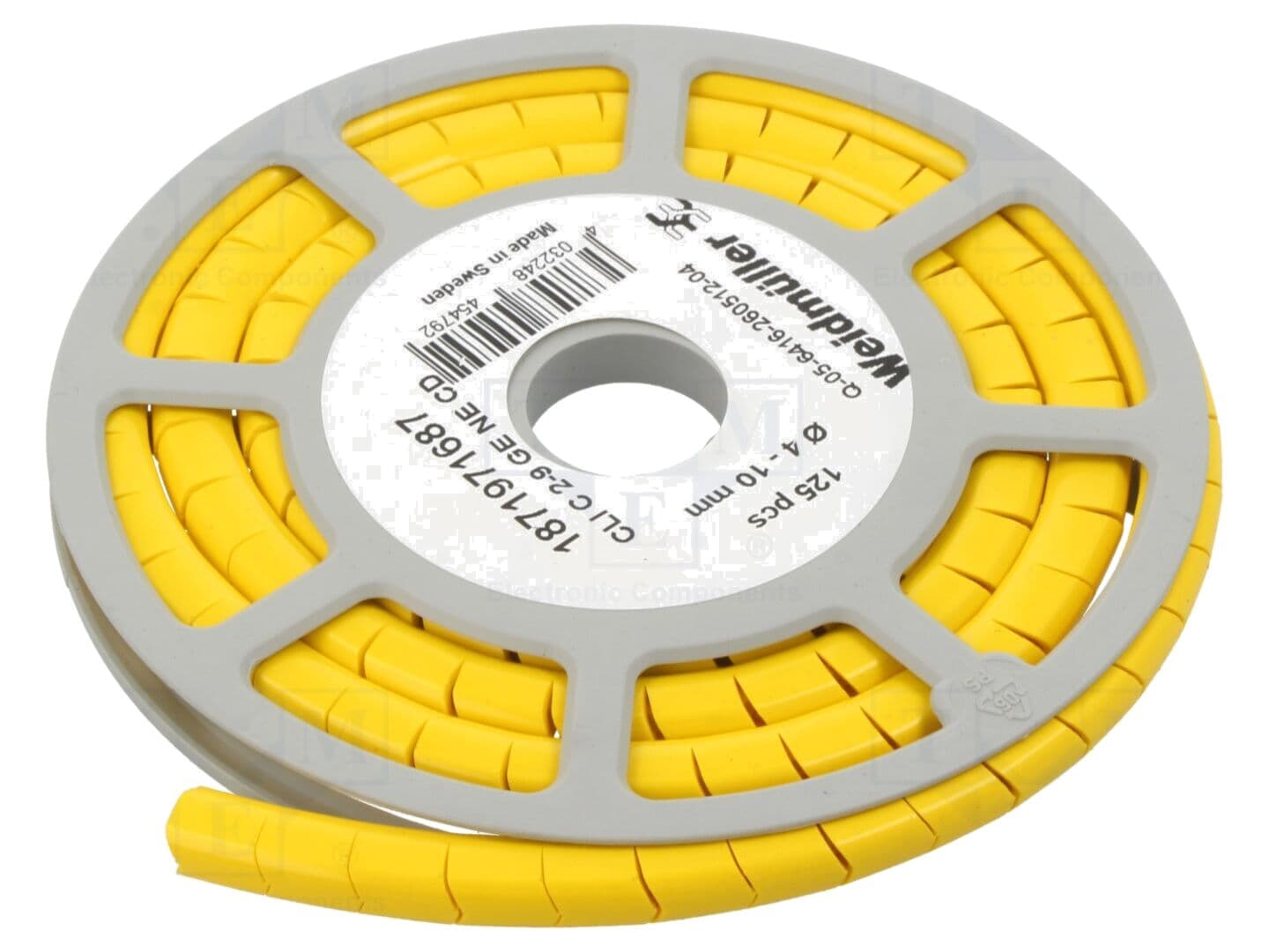 Marker gol pentru cabluri 4÷10 mm, PVC galben, prin orificiu