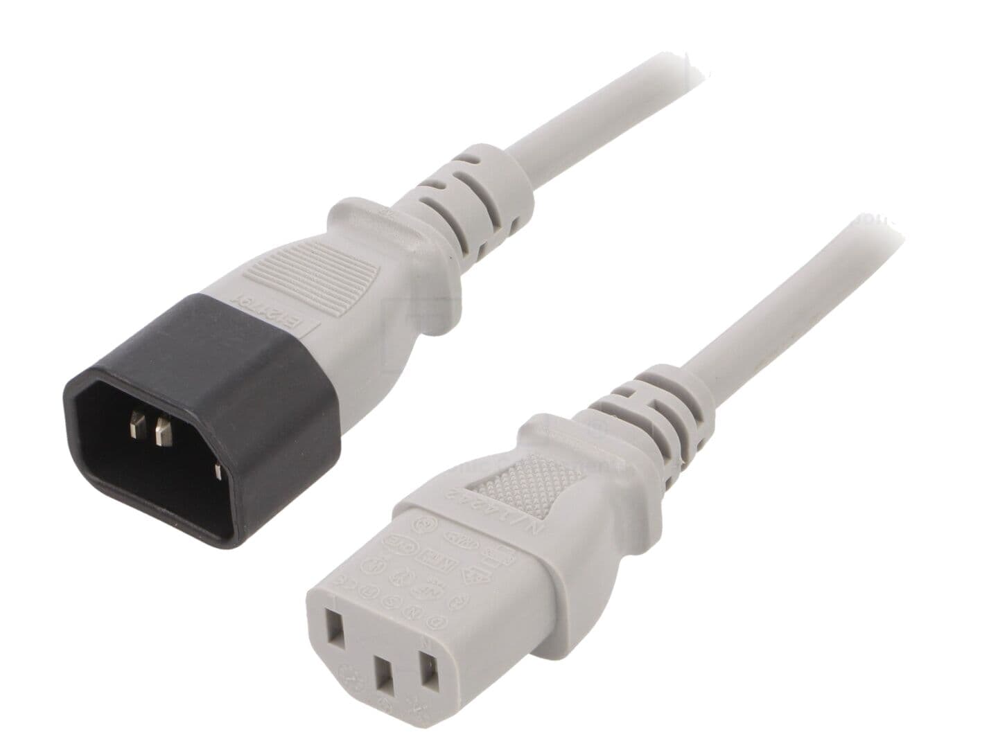 Cablu alimentare 3x0,75mm² IEC C13 mamă - IEC C14 tată, 0,5m, 10A