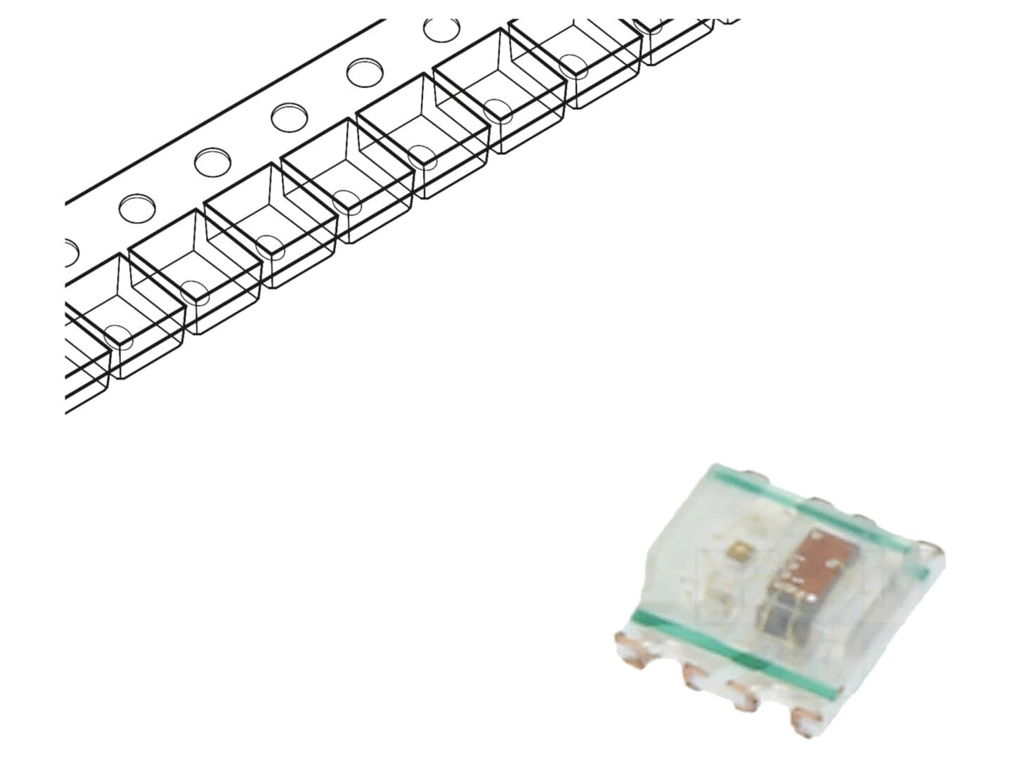 LED programabilă RGB SMD 2x2x0,84mm