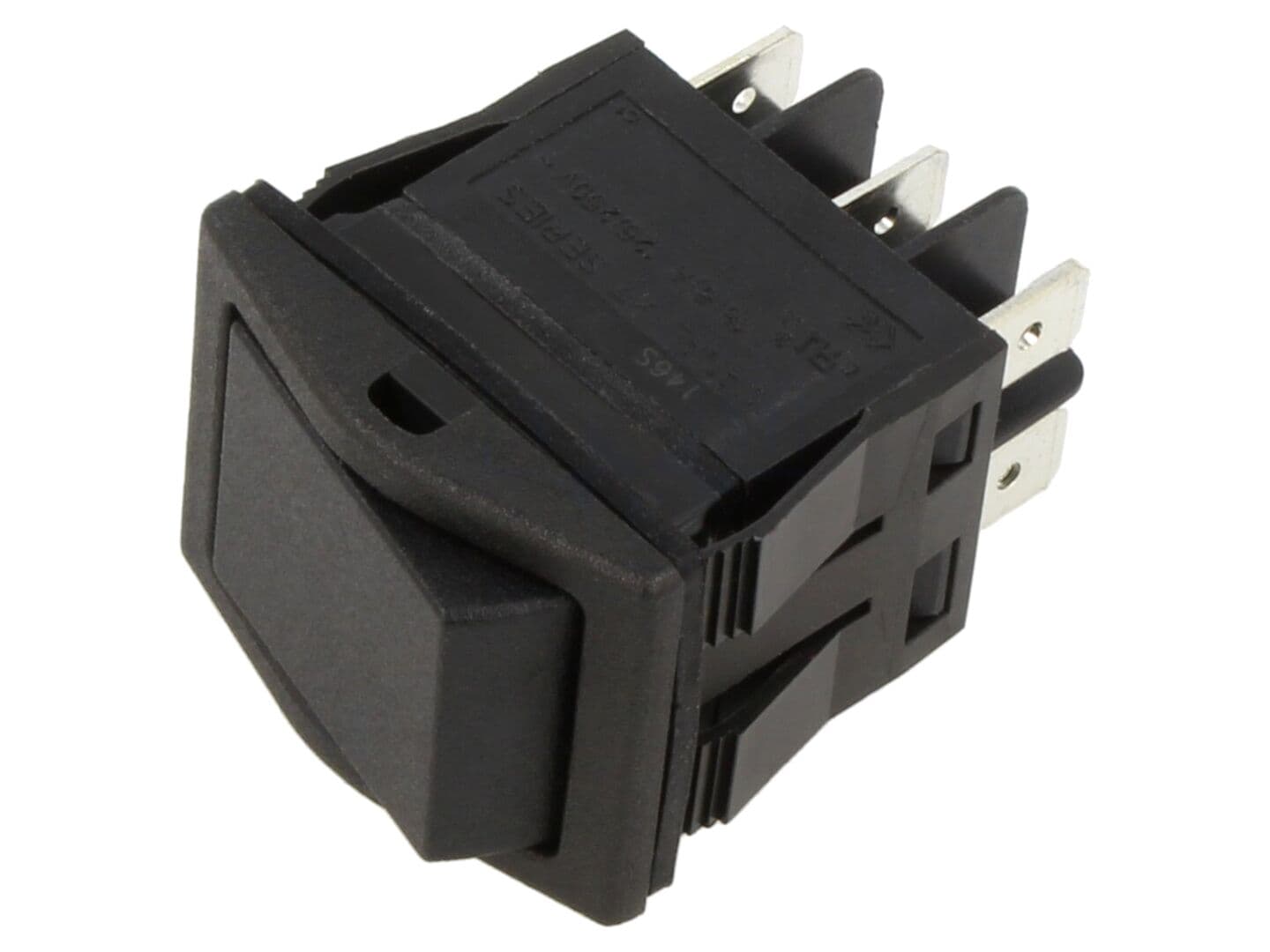 Întrerupător rocker DP3T, ON-OFF-ON, 16A/250VAC, IP67, negru